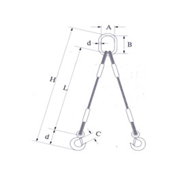 Two‑leg assembled rope sling