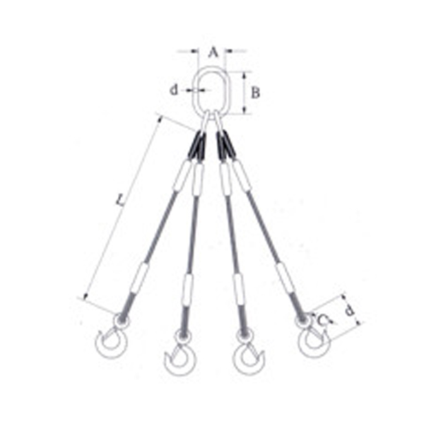 Four‑leg assembled rope sling