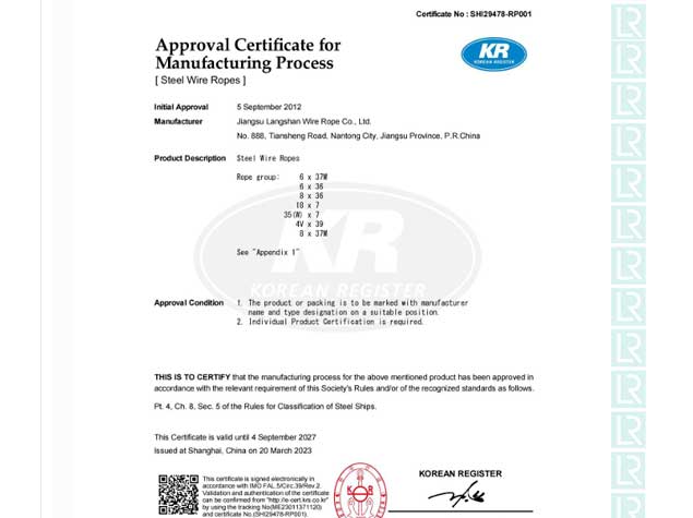 Classification Society Certificate‑KR